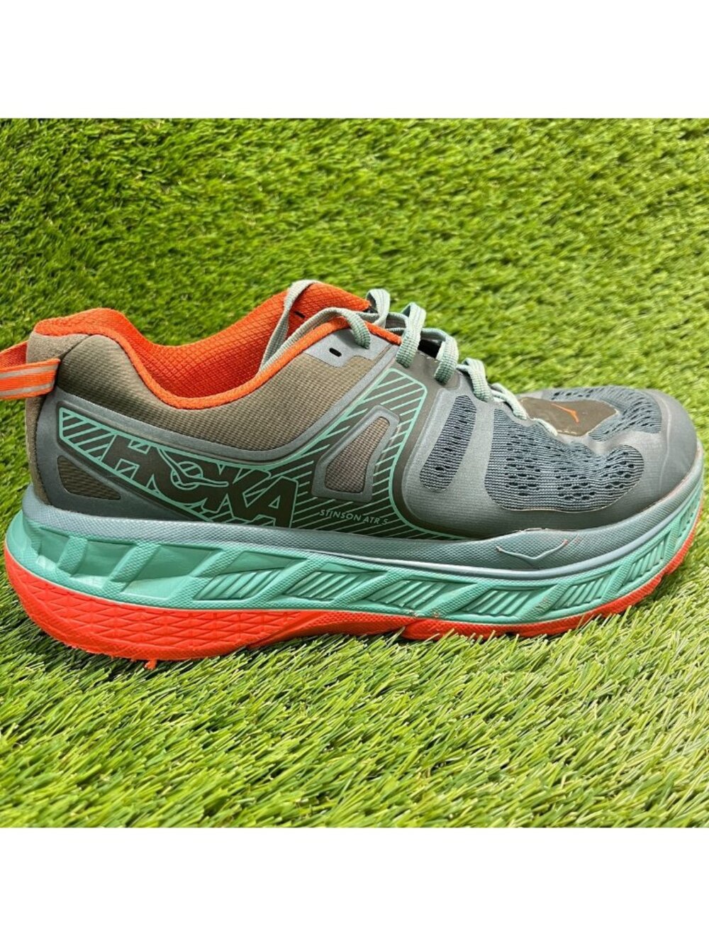 Hoka One One Stinson ATR 5 Mens Size 9.5 Green Athletic Running Shoes Sneakers